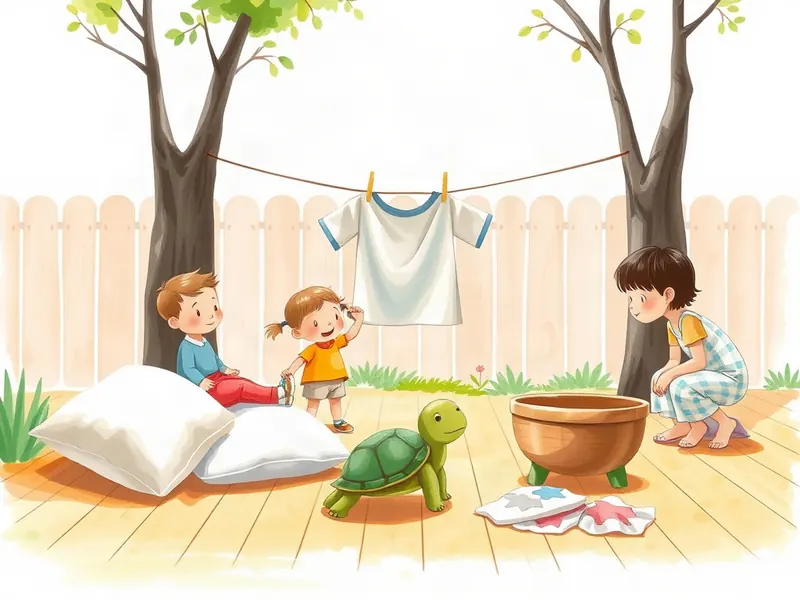 Ilustração da atividade Tanque de Bichinhos e Varal dos Sentimentos