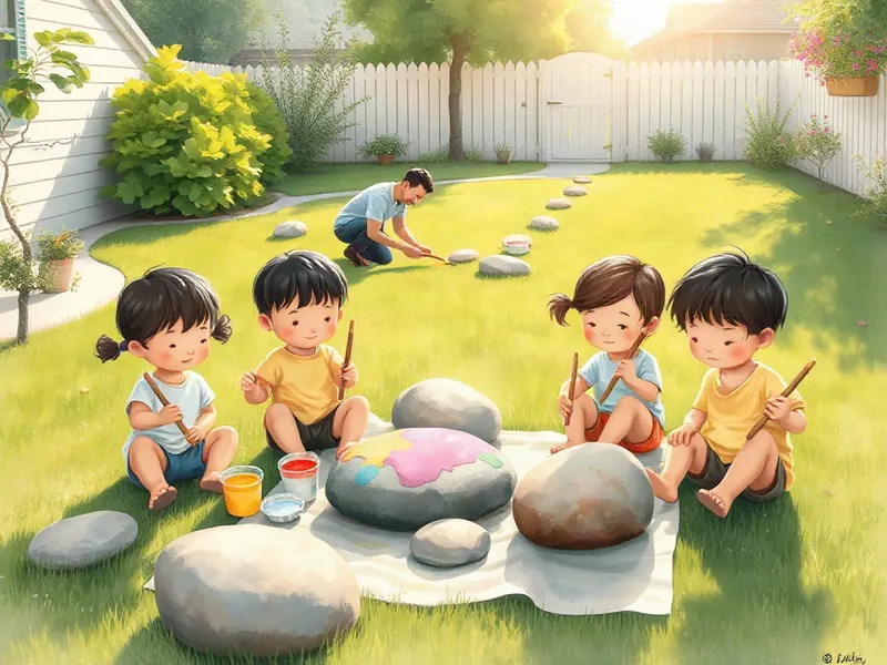Ilustração da atividade Pintura com Pedrinhas na Trilha da Terra