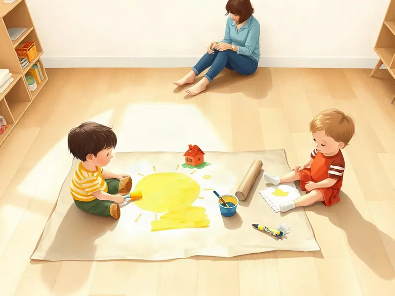 Ilustração da atividade Pincel Dançante no Papel Gigante
