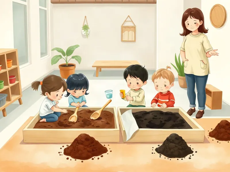 Ilustração da atividade Mãos na Terra: Descobrindo o Solo Molhado e Seco