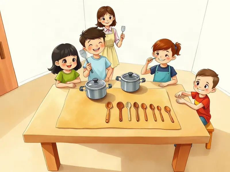 Ilustração da atividade Pote Mais Comprido, Pote Mais Curto: a Fila da Cozinha