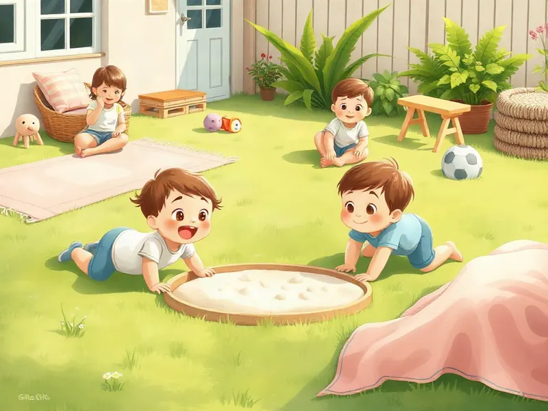 Ilustração da atividade Chão de Grama e Areia: o Bebê Descobre o Caminho