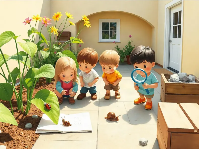 Ilustração da atividade Caça aos Bichinhos do Jardim: Contando, Comparando e Anotando