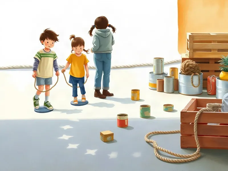 Ilustração da atividade Andar Alto Sobre Pés de Lata