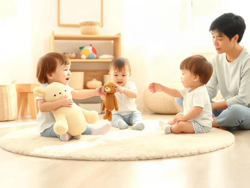 Ilustração da atividade Troca Gentil de Brinquedo no Colo do Chão