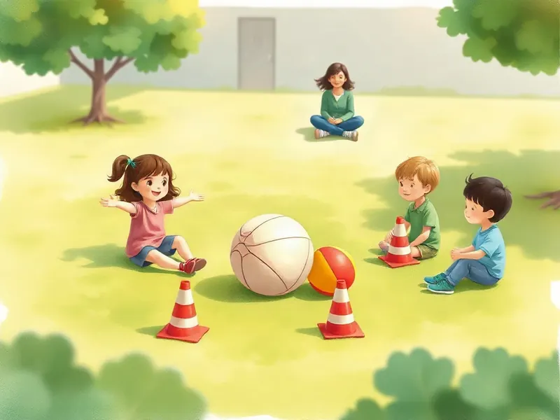 Ilustração da atividade A Bola Que Vai e Volta na Roda da Alegria