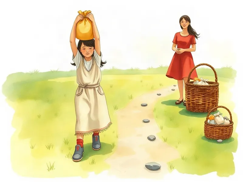 Ilustração da atividade Carregando o Saquinho Equilibrista