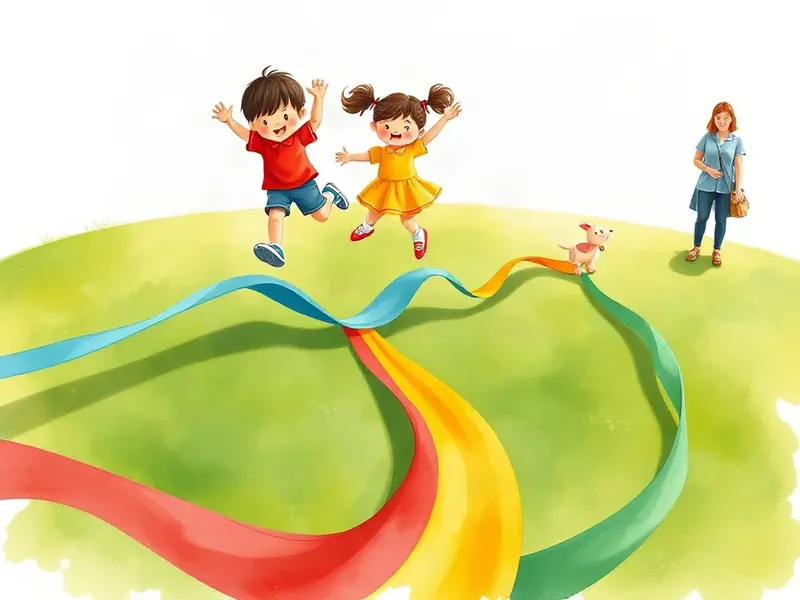 Ilustração da atividade Pisa Cor: o Caminho das Fitas Coloridas