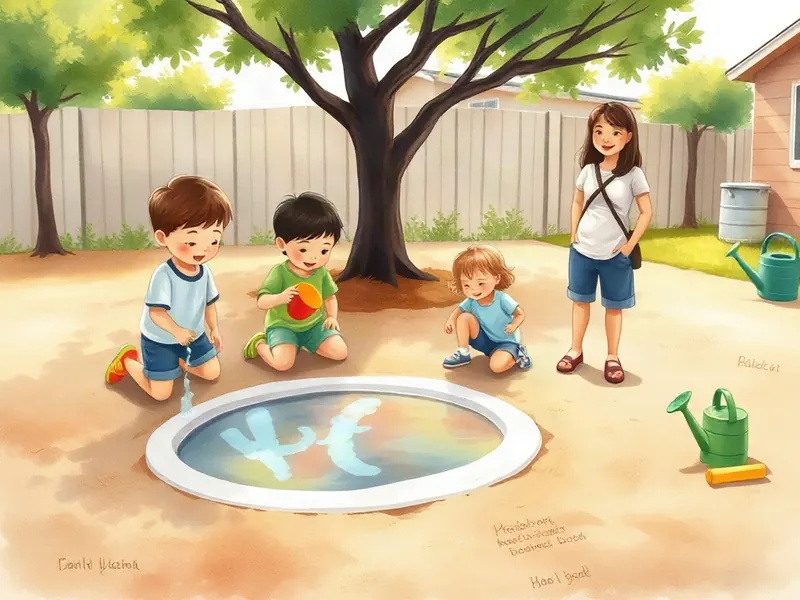 Ilustração da atividade Poça que Some: o Quintal que Bebe a Água