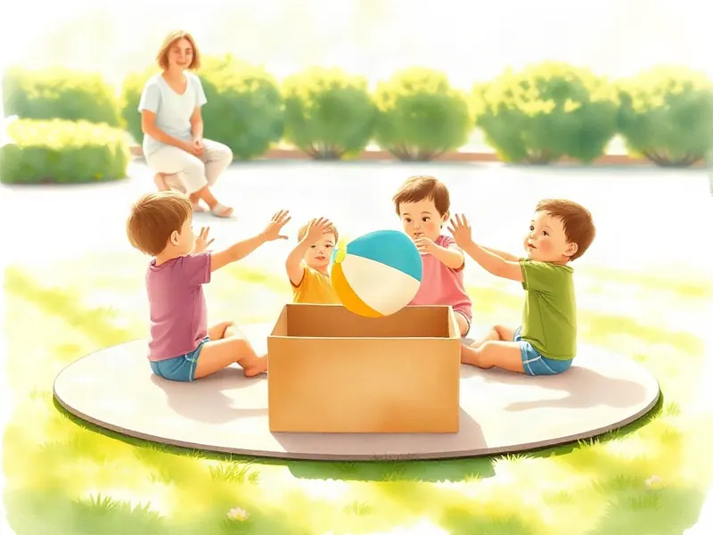 Ilustração da atividade Cesto Cheio de Mãos: a Bola Vai e Volta