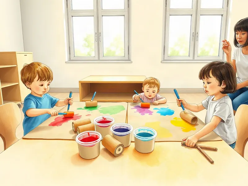 Ilustração da atividade Pintura do Jeito que Eu Quero: Pincel, Esponja e Rolinho