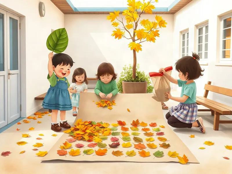 Ilustração da atividade Folhas em Tons: o painel do quintal