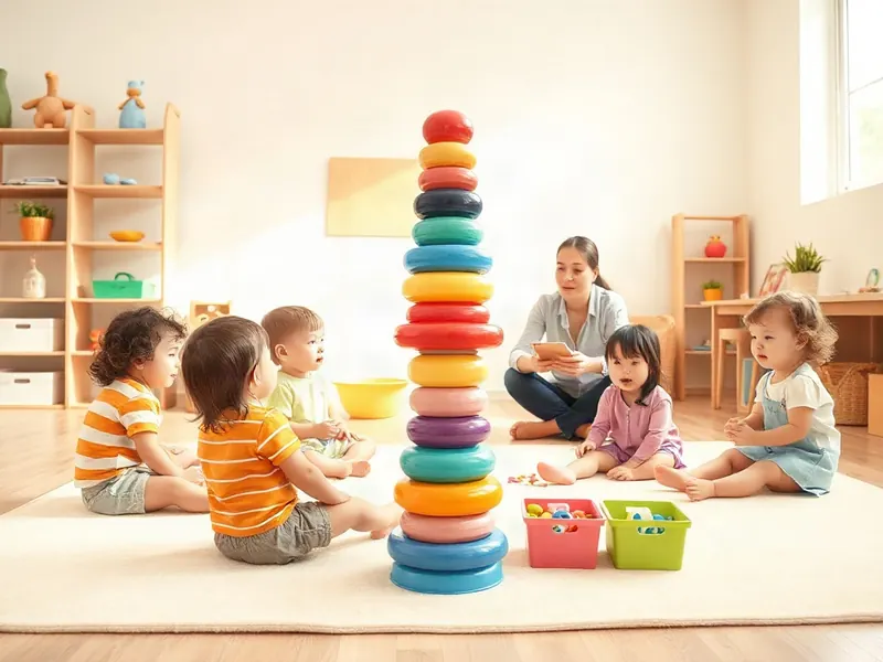 Ilustração da atividade Torre que Dança: Empilha e Separa no Ritmo da Cantiga