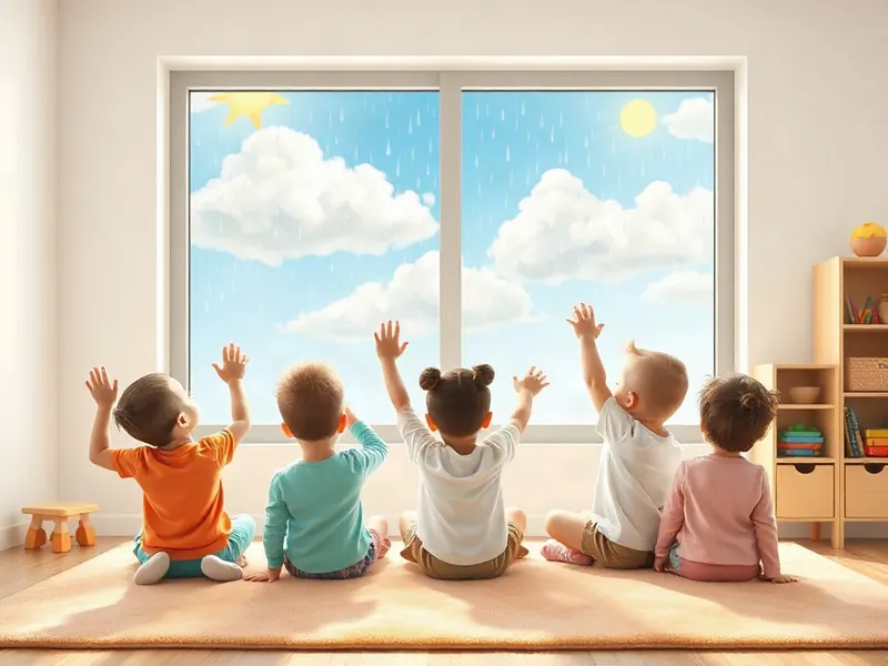 Ilustração da atividade Chuva na Janela, Sol no Quintal