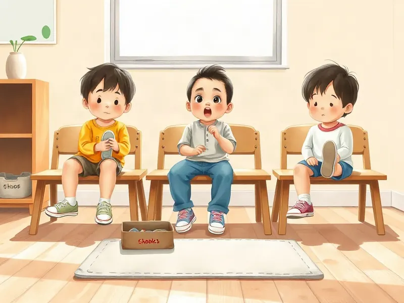 Ilustração da atividade Pezinho no Sapatinho: Calçar Sozinho no Banquinho