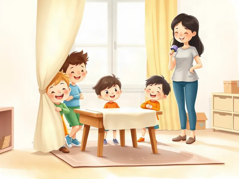 Ilustração da atividade Onde Será que Você Se Escondeu? Cortina Surpresa