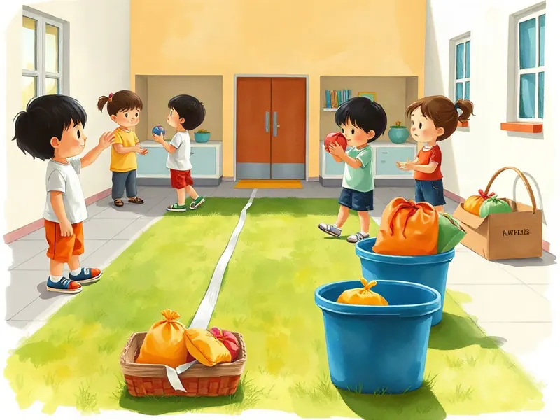 Ilustração da atividade Alvo no Cesto: Mãos que Miram e Soltam