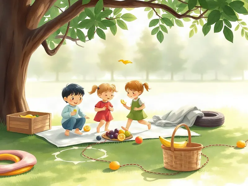 Ilustração da atividade Piquenique em Movimento: Lanche Antes de Voar