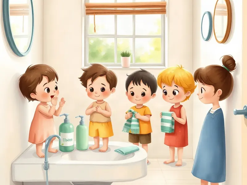 Ilustração da atividade Pia Cheirosa: Rosto Limpo Depois da Bagunça