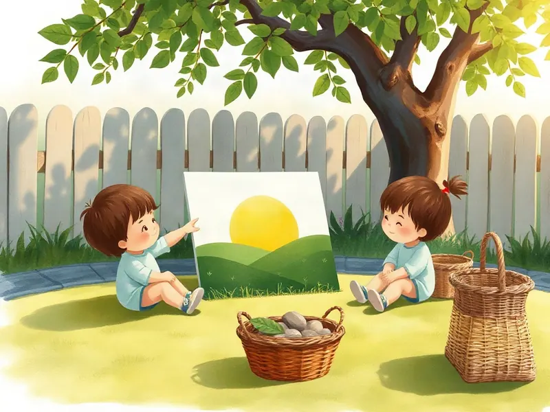 Ilustração da atividade Sol Que Sobe, Lua Que Desce: a Rotina do Dia no Quintal