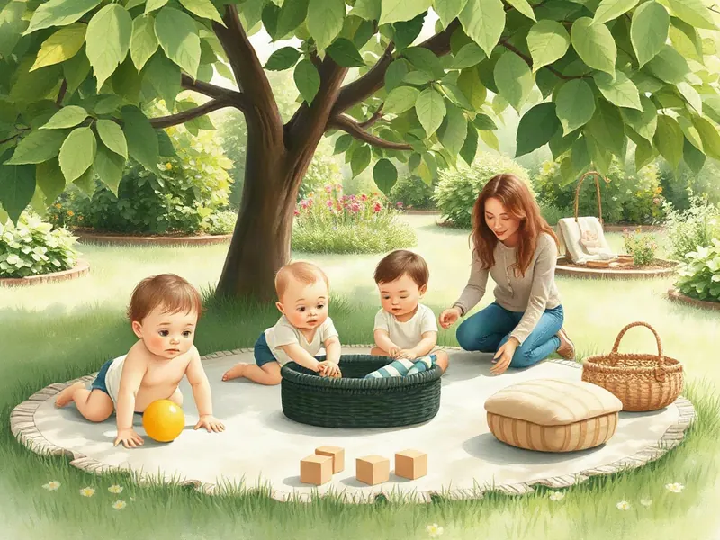 Ilustração da atividade Cestos dos brinquedos no jardim