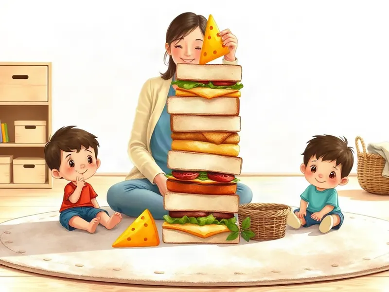Ilustração da atividade Sanduíche de Faz de Conta: a Ordem da Montagem