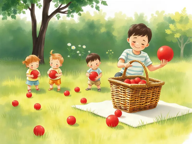 Ilustração da atividade Cestinho Vermelho Escondido no Quintal