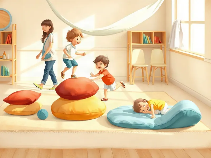 Ilustração da atividade Eu Escolho o Meu Caminho: Circuito de Almofadas Macias