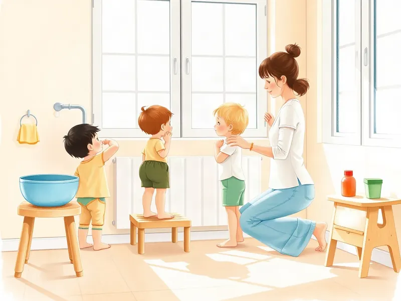 Ilustração da atividade Mãos limpas, brinquedo junto