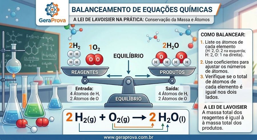 Balanceamento de equações químicas: exercícios resolvidos