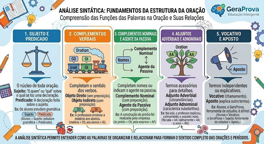 Análise sintática: exercícios resolvidos com gabarito para o EM