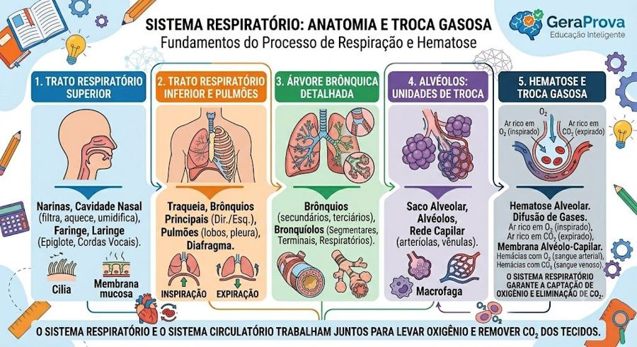 Sistema respiratório: exercícios resolvidos com gabarito