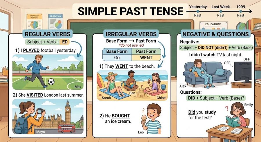 Simple past: exercícios resolvidos com gabarito para professores