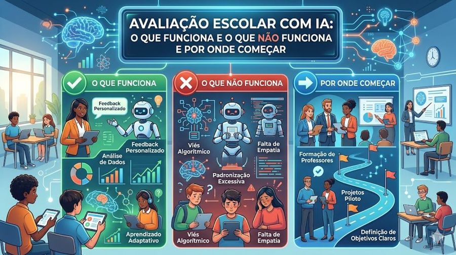 Avaliacao Escolar com IA: O Que Funciona, O Que Nao Funciona e Por Onde Comecar