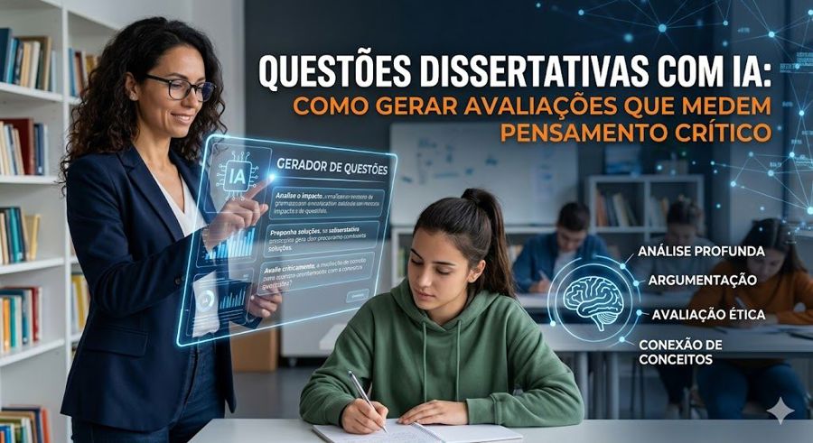 Questoes Dissertativas com IA: Como Gerar Avaliacoes que Medem Pensamento Critico