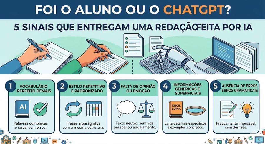 Foi o aluno ou o ChatGPT? 5 sinais que entregam uma redação feita por IA