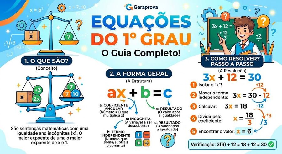 Equação do 1º grau: 10 exercícios resolvidos e explicados