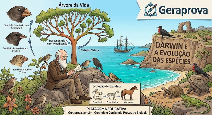 Evolução das espécies: exercícios resolvidos sobre Darwin e Lamarck