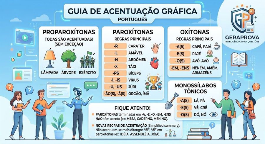 Acentuação gráfica: exercícios resolvidos com as regras atuais