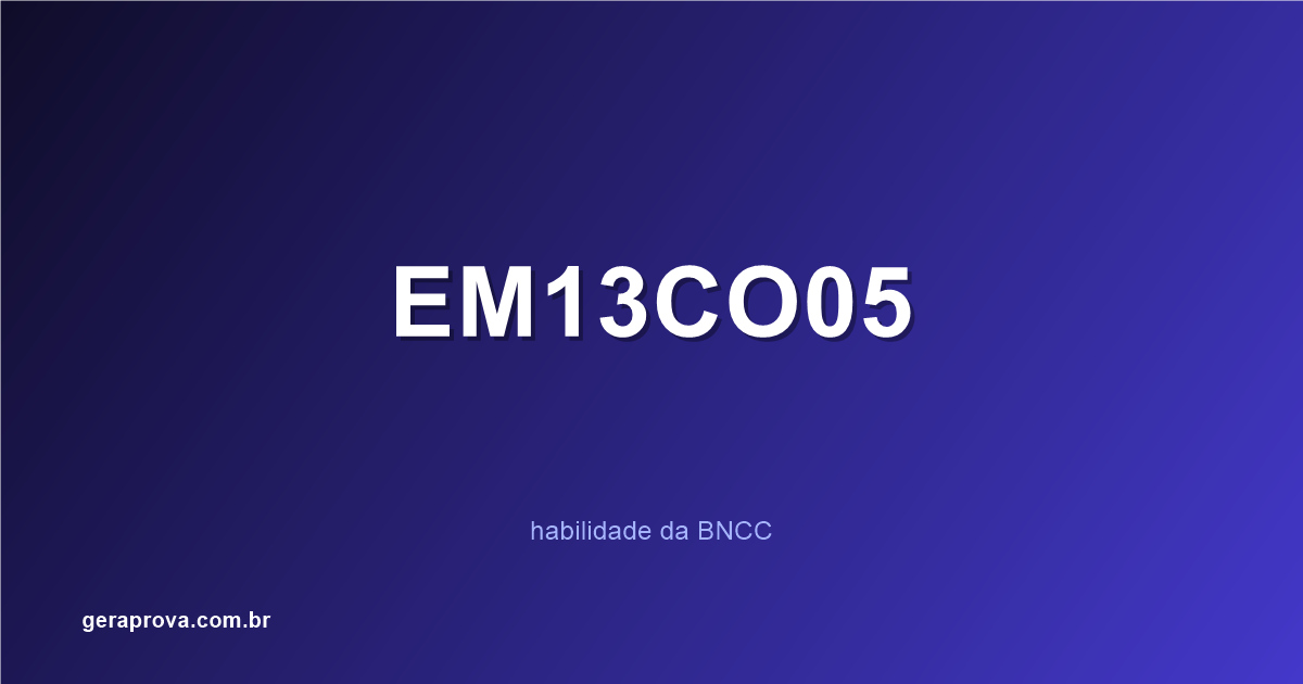 Ilustração da habilidade BNCC EM13CO05
